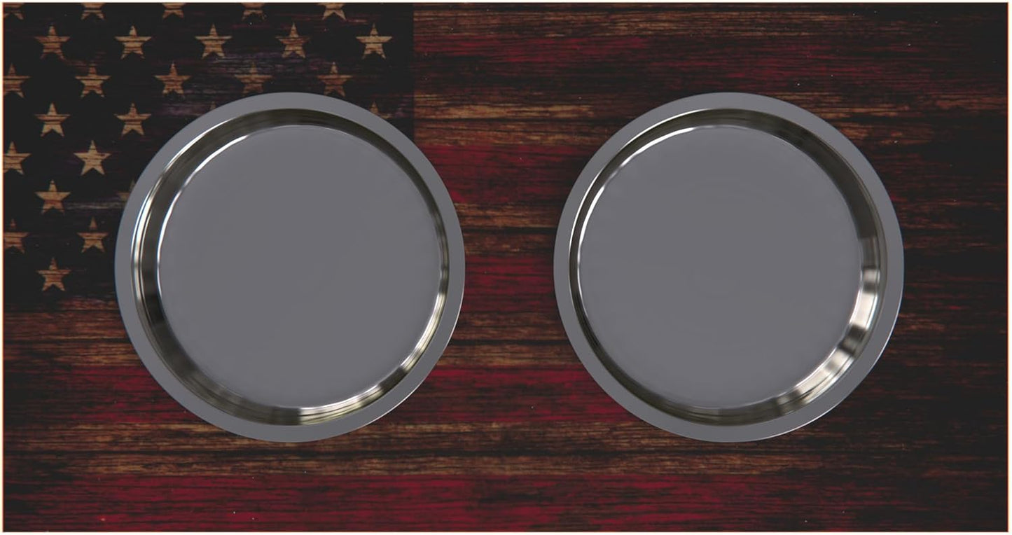 GrooveThis Woodshop - Personalized Elevated Dog Bowl Stand for Large, Medium, Small, X-Small Dogs - Stainless Steel Food and Water Bowls - Raised Dog Dish with Internal Storage (Medium, Flag Design)
