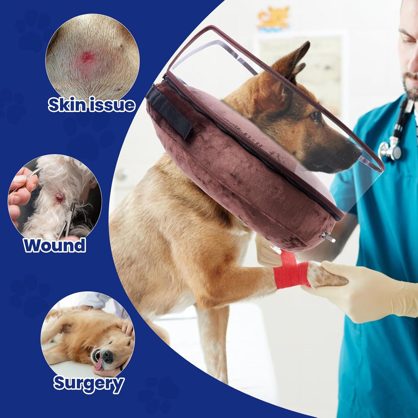 BARKLESS Dog Cone, Inflatable Dog Cone After Surgery for Small Breeds, Soft Surgery Collar with Enhanced Anti-Licking Guard Shield for Pets, Patented Protective Donut Collar