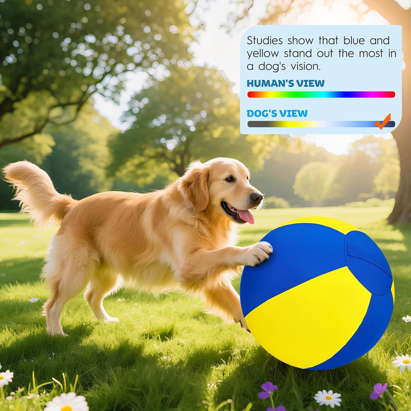 Herding Ball for Dogs-18 Jolly Ball for Dogs, Herding for Australian/German Shepherd, Collies, and All Herding Breeds, Improved Bite-Resistant, Reinforced Sewing Dog Toys-Yellow/Medium