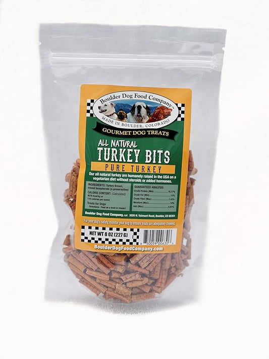 Boulder Dog Food Company All Natural Bits Dog Treats, 8 Ounces (Turkey Bits)