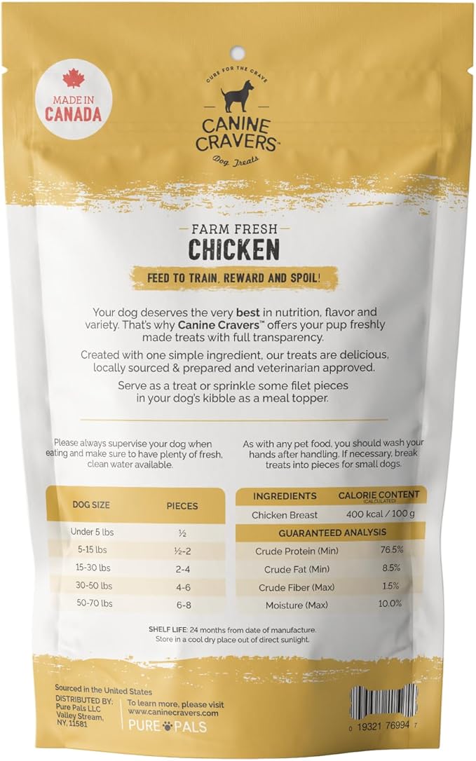 Canine Cravers Single Ingredient Dog Treats – Healthy and Nutritious Human Grade Air Dried Hypoallergenic Pet Food - Grain Free, Gluten Free and No Soy – 100% All Natural Variety 3 Pack