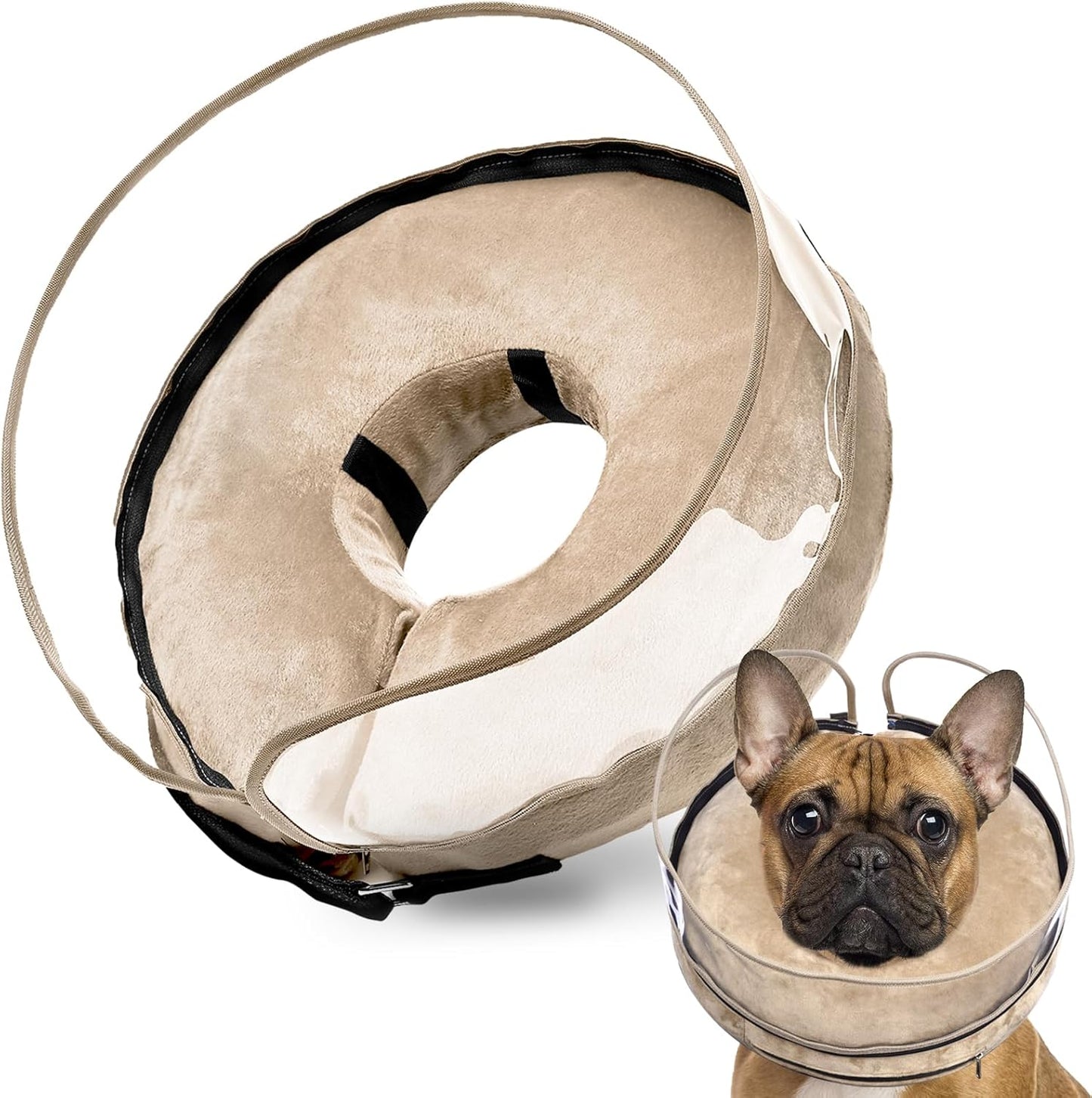 BARKLESS Dog Cone, Inflatable Dog Cone After Surgery for Small Medium Breeds, Soft Surgery Collar with Enhanced Anti-Licking Guard Shield for Pets, Patented Protective Donut Collar