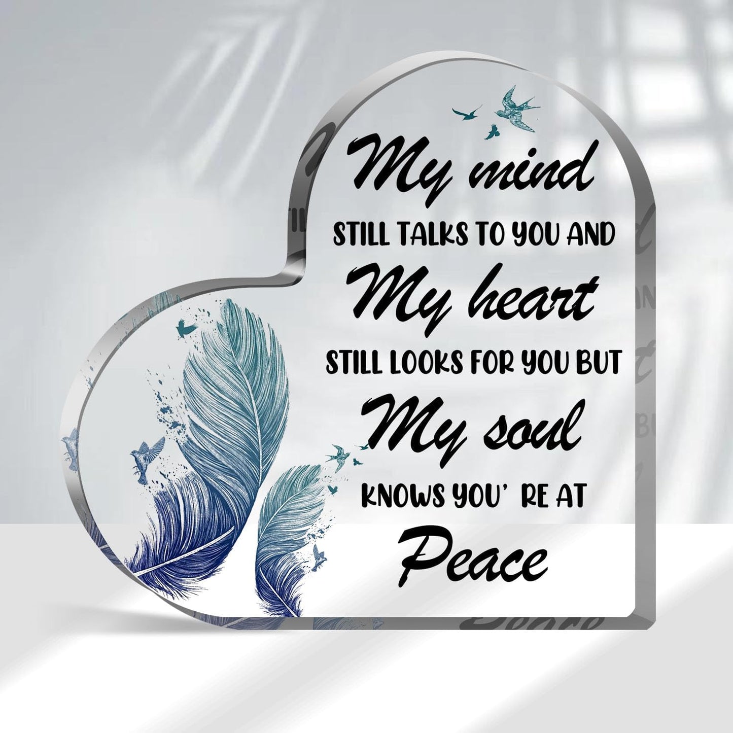 Acrylic Heart Memorial Gift, Sympathy Gifts Bereavement Gift Condolences Gift Sympathy Table Decorations Loss of Loved One of for Table Centerpieces Remembrance