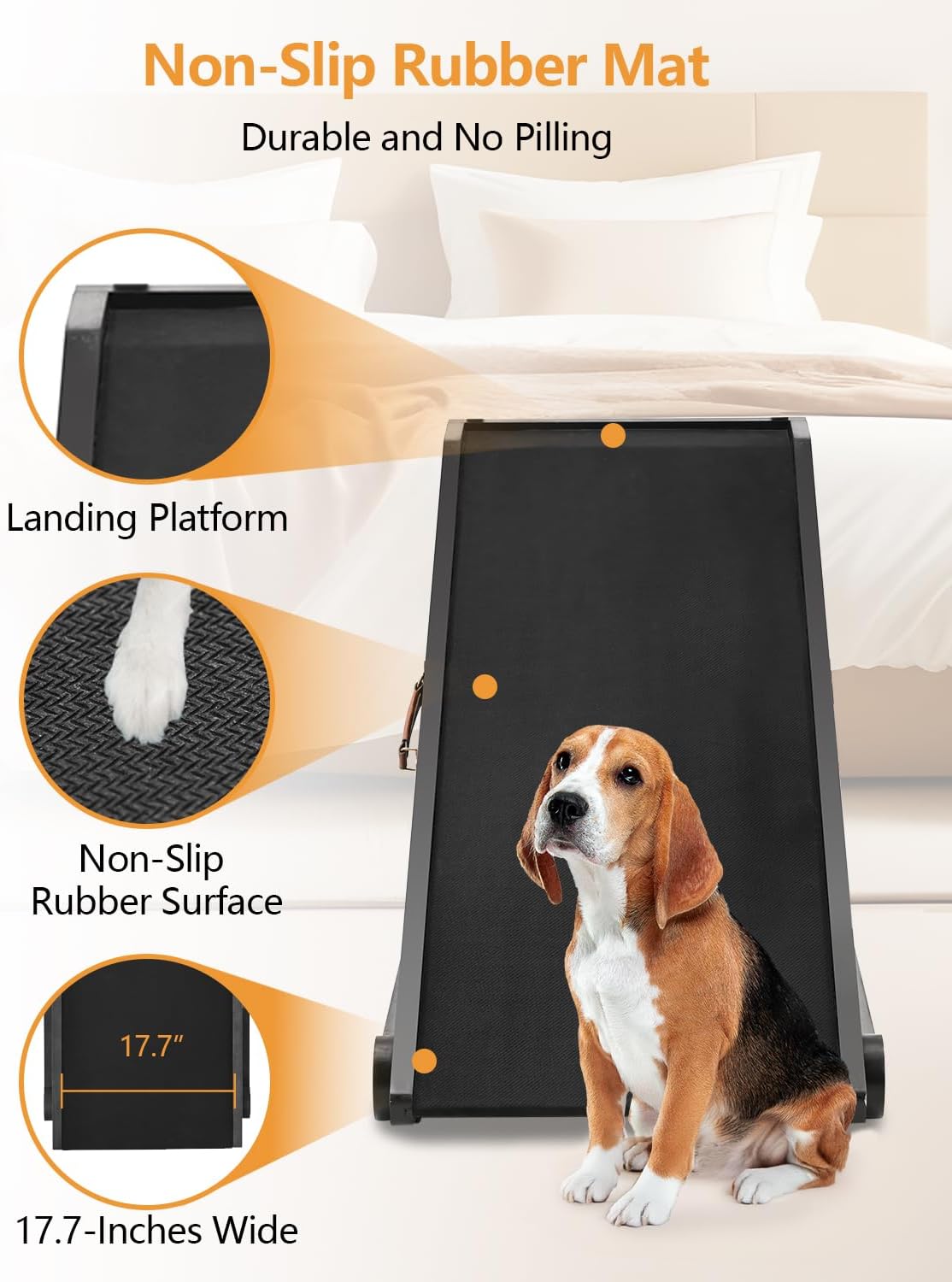 Dog Ramp for Couch, Small Dog Bed Ramp to Get on Bed 20 inch High, Non-Slip, Sturdy Adjustable Pet Ramp with Landing Platform, Supports up to 200lbs, Adjustable from 13" to 20" Height