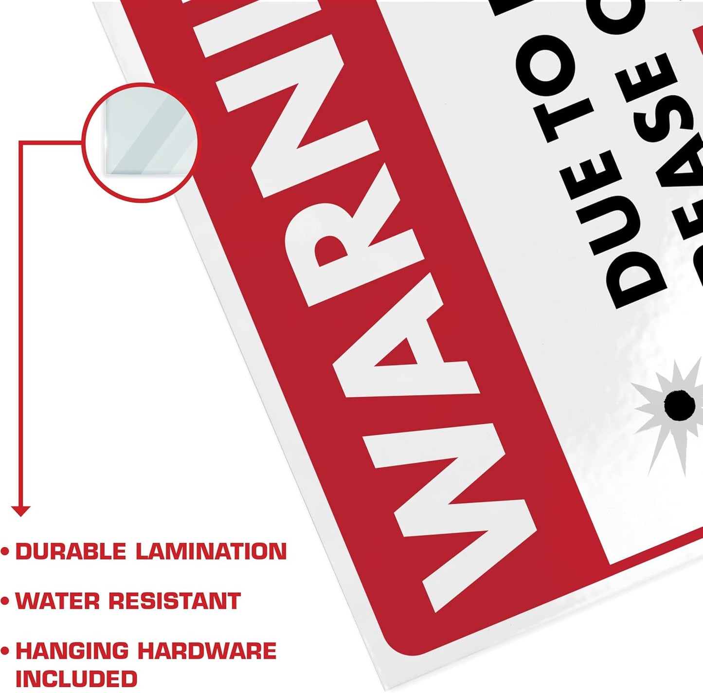 ENVISIONED Signage - Due to Price Increase Do Not Expect a Warning Shot - Humorous Laminated Sign - 8.5" x 11" - Funny Warning for Home Security, No Trespassing