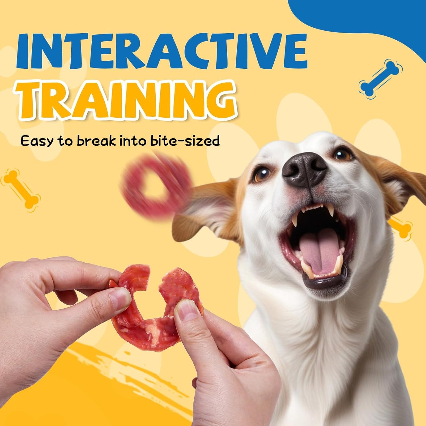 gazeupon Dog Treats Duck Jerky Rings, Natural Duck Breast, Healthy Training Rewards for Dogs w/Glucosamine Chondroitin