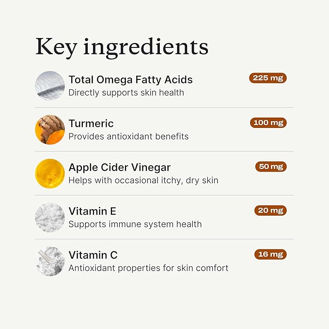 PetLab Co. Skin & Coat Chew - Optimize Scalp and Fur Condition with a Tasty Dog Chew, Packed with Beneficial Fatty Acids, Vitamins and Apple Cider Vinegar - Packaging May Vary