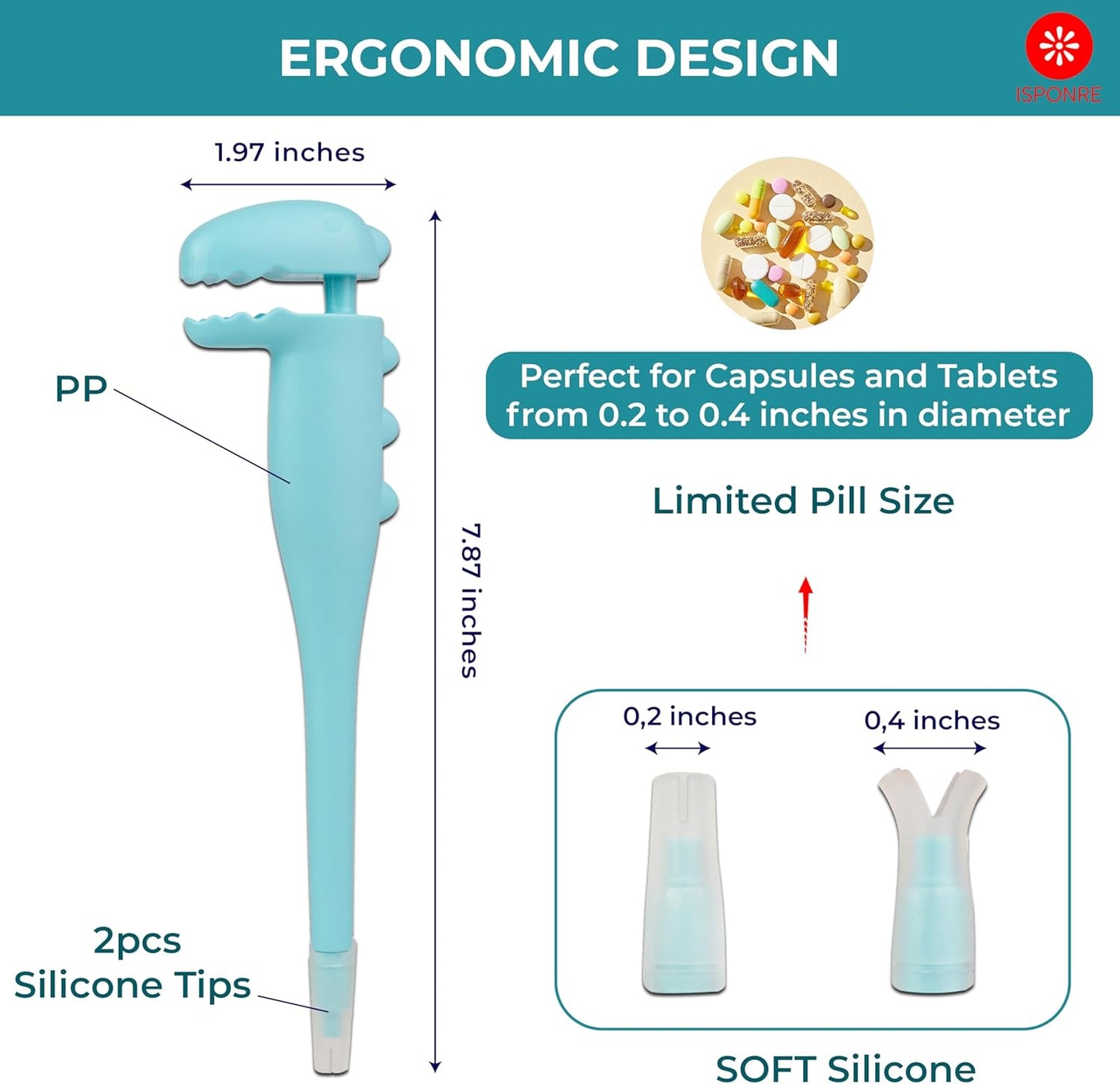 Pet Pill Shooter, Safe & Easy Pill Popper with 2 Premium Soft Silicone Tips for Cats and Dogs, Acts as Pet Piller, Medicine Feeder, Pill Pusher, Pill Dispenser, Cat and Dog Pill Shooter