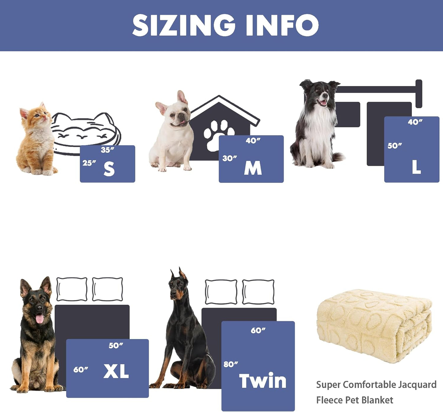 gogobunny Calming Plush Dog Cat Blanket 300GSM Coral Fleece, Ultra-Soft Machine Washable Pet Bedding for Small Medium Dogs Cats Puppies Kittens (Beige, 50x60)