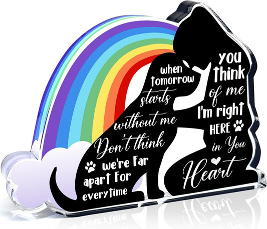 Pet Memorial Gifts, Sympathy Gifts for Loss of Dog Cat, Pet Sympathy Present, Bereavement Gift for Loss Pet, Pet Memorial Acrylic Rainbow Bridge Decorations, Condolences Gift for Remembrance