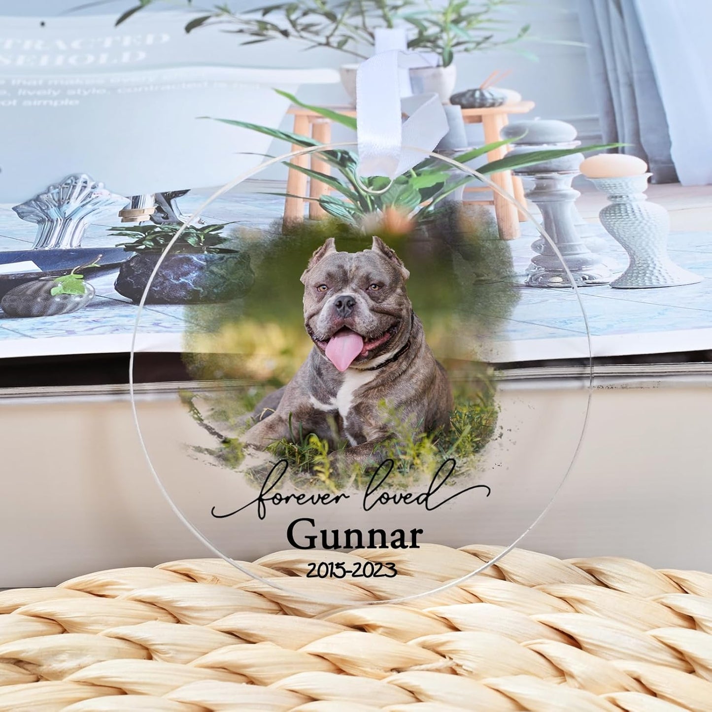 Dog Memorial Christmas Ornaments, Touber Personalized Dog Memorial Ornament, Forever Loved Dog Ornament, Dog Loss Gifts, Dog Memorial Gifts, Loss of Dog Sympathy Gifts - Acrylic