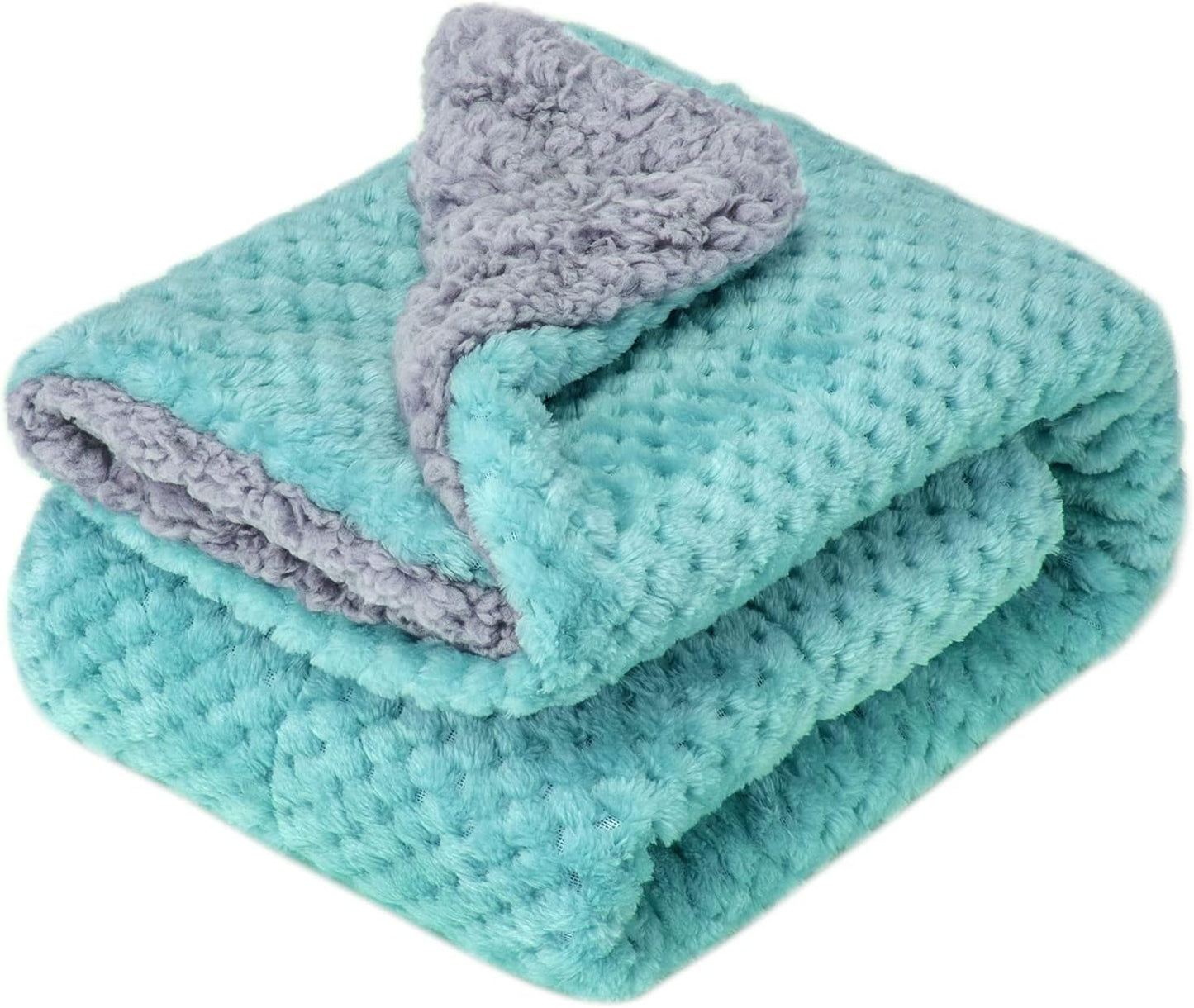 Fuzzy Blanket or Fluffy Blanket for Baby Girl or boy, Soft Warm Cozy Coral Fleece Toddler, Infant or Newborn Receiving Blanket for Crib, Stroller, Travel, Outdoor (40" x 48", DG-Blue Bell)