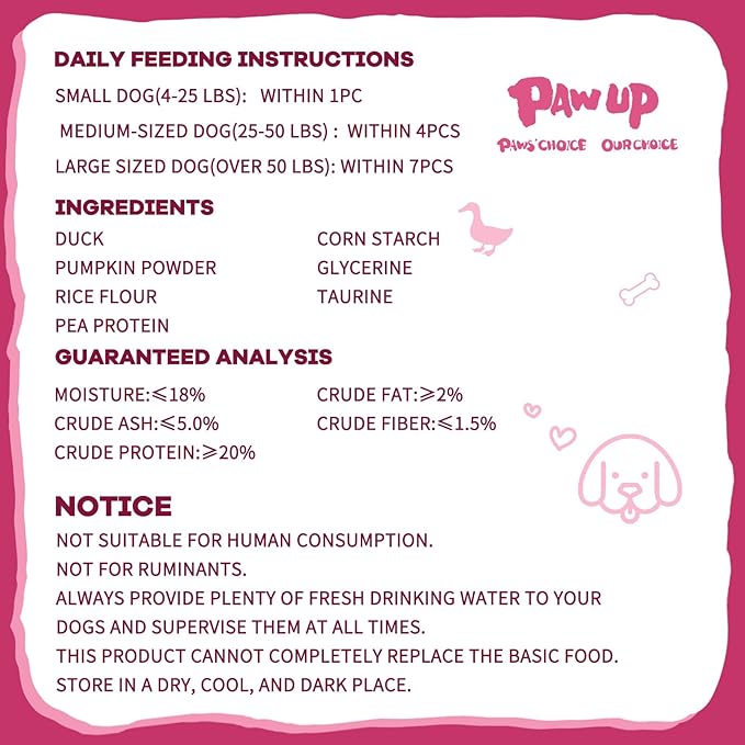 Dog Treats Pumpkin Biscuits Sticks w/Duck Low Fat Dog Snacks, Healthy Biscuits with Taurine for Small Dogs, 12.5 oz