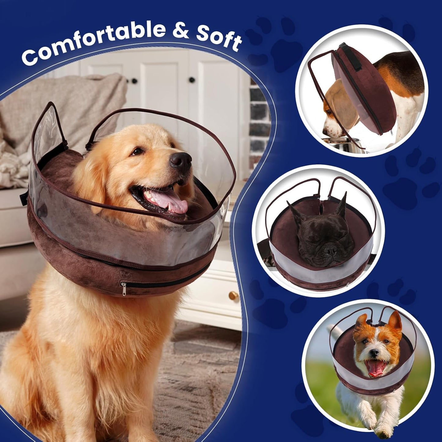 BARKLESS Dog Cone, Inflatable Dog Cone After Surgery for Small Medium Breeds, Soft Surgery Collar with Enhanced Anti-Licking Guard Shield for Pets, Patented Protective Donut Collar