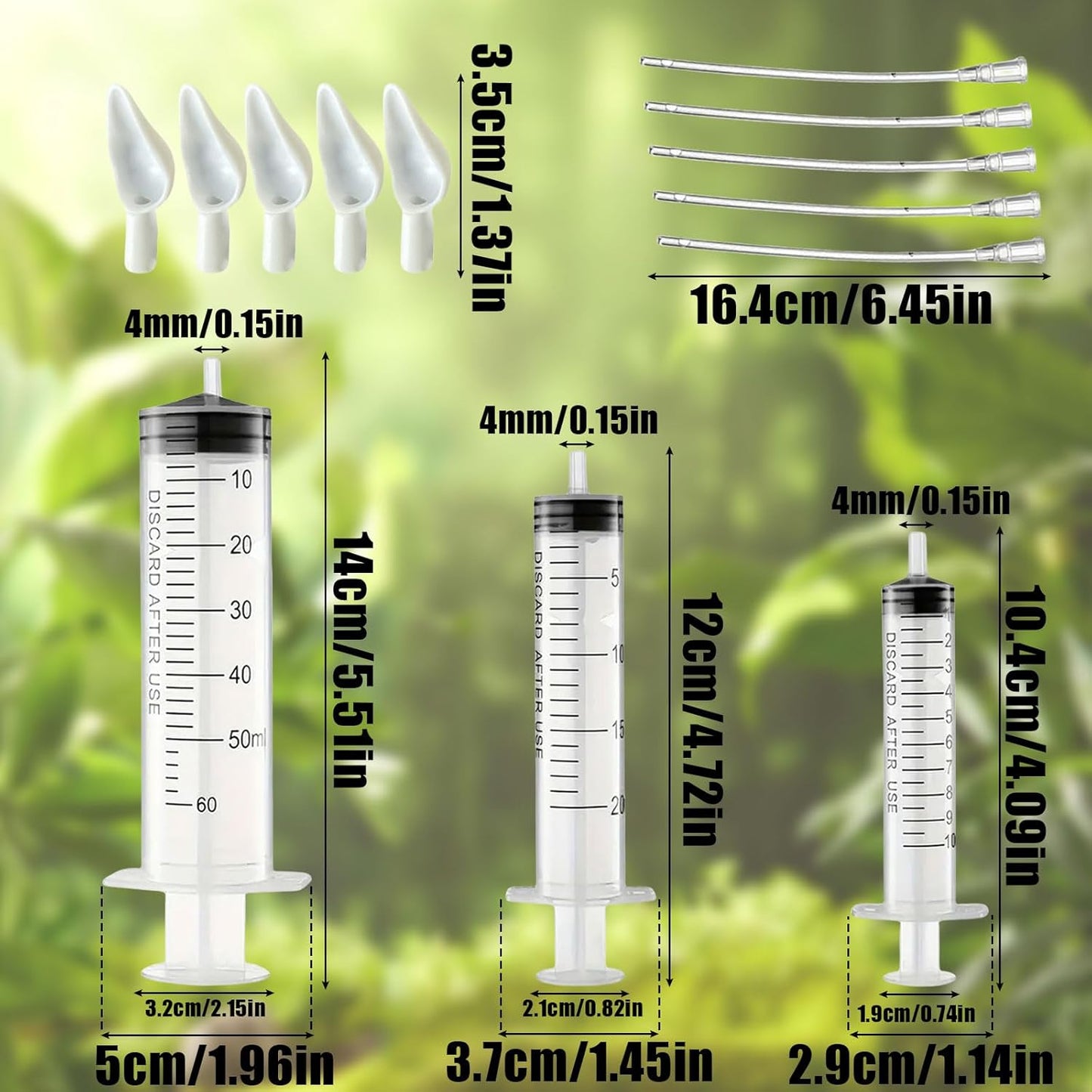 Baby Bird Feeding Syringe Set, Pet Parrot Milk Feeding Syringe with Tubes, Parrot Feeding Tubes Measuring Tools for Feeding Pets Scientific Industrial Labs… (10ml+20ml+60ml)