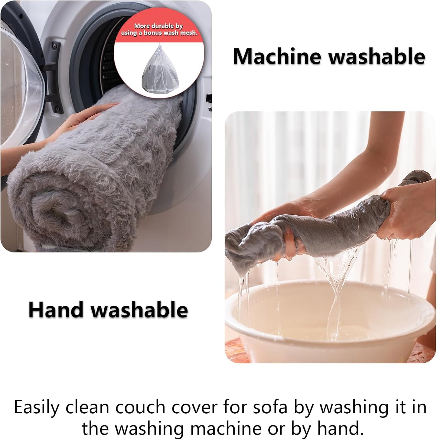 Dog Car Seat Cover for Back Seat, Plush Dog Bed Mat for Car, Fit for Backseat Extenders, Travel Pet Mat, Nonslip Soft Pet Pad for Cars Trucks and SUVs (Light Gray, 24.8x54 inch)