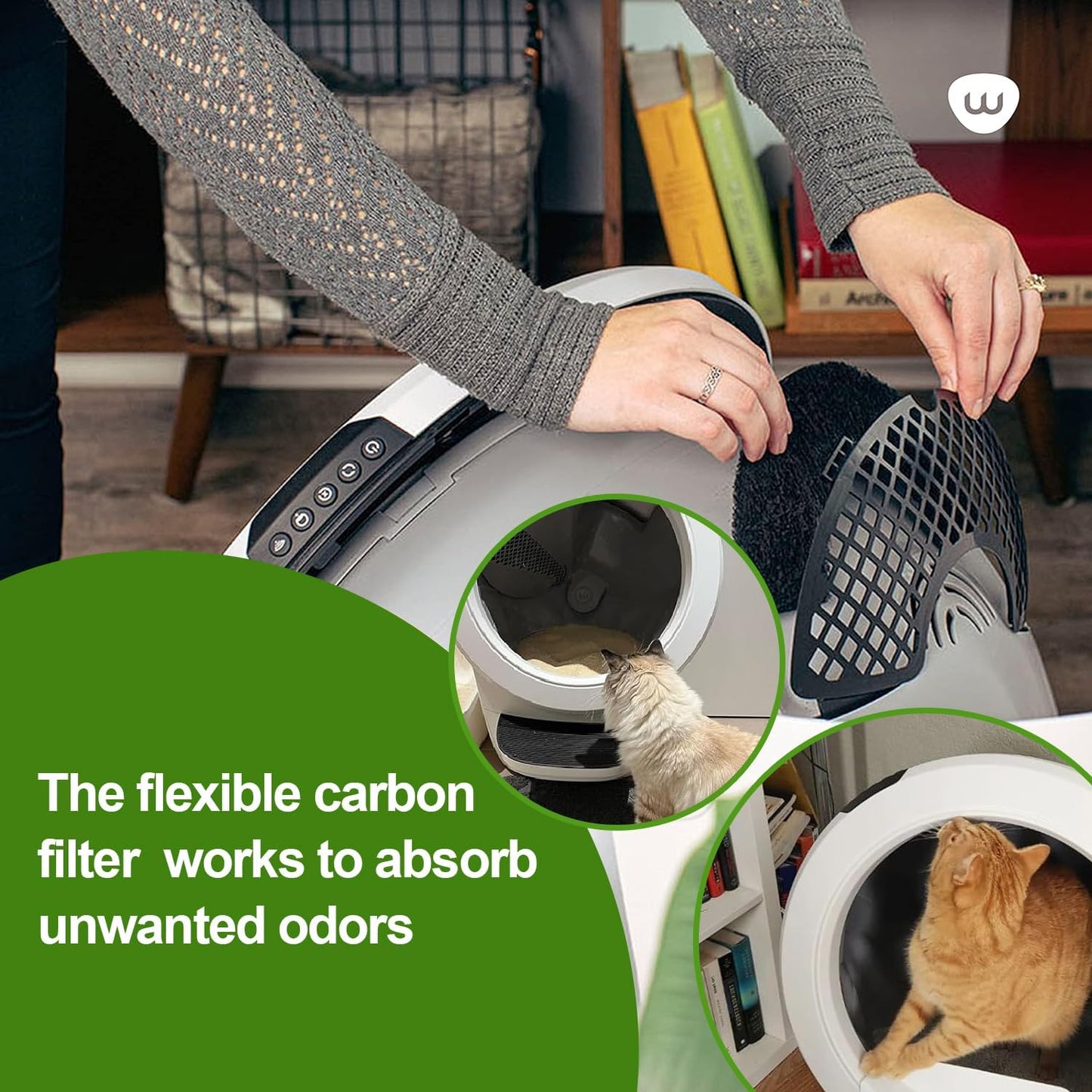 8Pcs Carbon Filters Compatible with Litter-Robot 4,Replacement Activated Charcoal Filters for Litter Box Carbon Premium Filter,Thickened and Durable,Eliminate Odor and Controls Moisture on Pet's Body