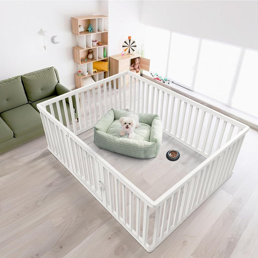 PALOPALO Indoor Outdoor Dog Playpen for Small/Medium Pets | Adjustable Non-Slip Base Puppy & Cat Pen | BPA-Free Plastic Kennel with Easy-Clean Design