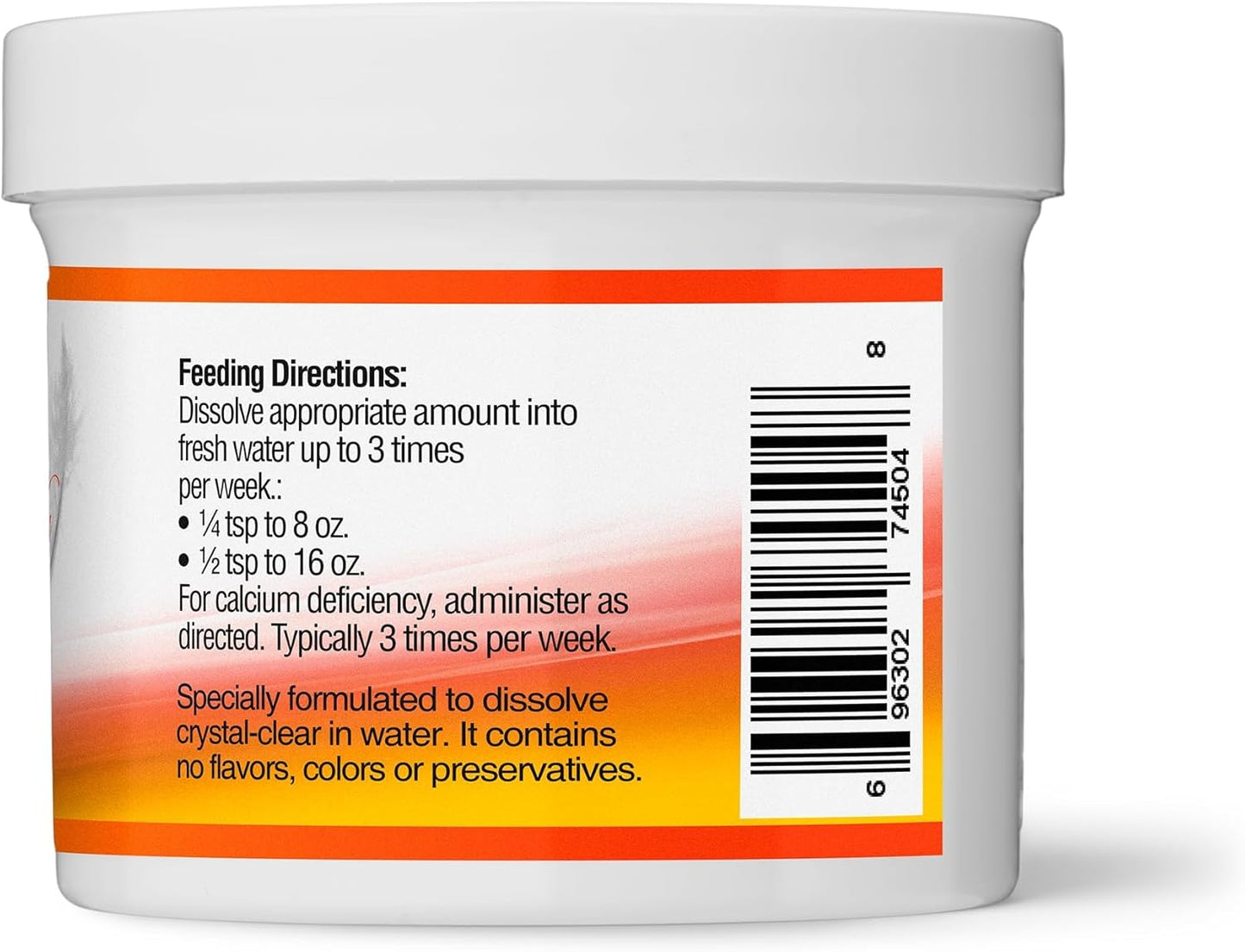Bird Calcium Plus with Magnesium and D3, Dissolves Clear and Tasteless in Water, Supports Bone, Muscle, Feather and Egg Health, 45 Servings, Made in FDA-Registered USA Facility