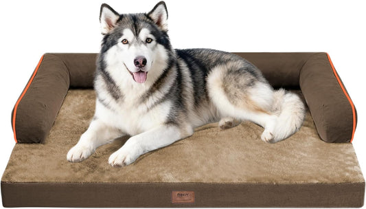 Dog Bed Large Sized Dogs-Orthopedic Waterproof Bed for Dogs,Large Dog Beds with Washable Removable Cover & Non-Slip Bottom
