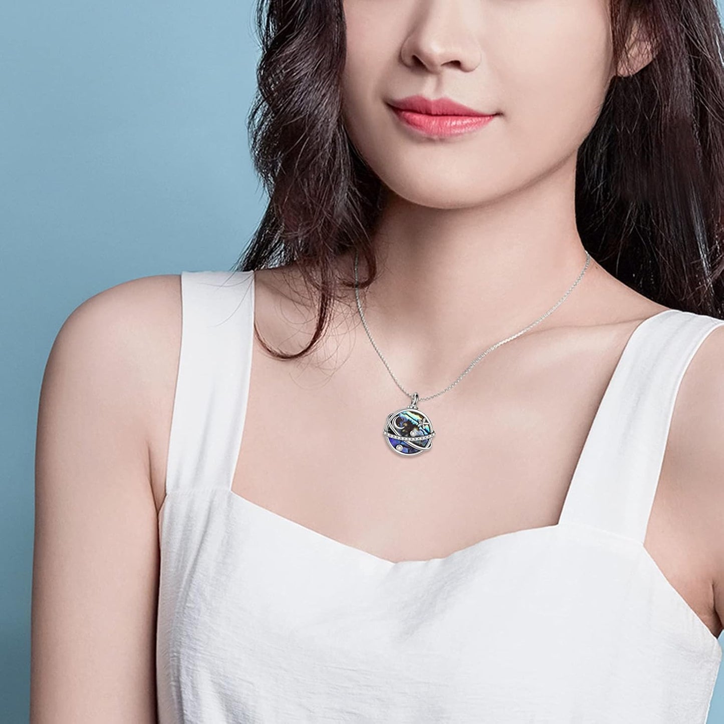 WINNICACA Urn Necklace for Ashes Sterling Silver Abalone Shell Cremation Jewelry for Ashes Jewelry Gifts for Nature Lovers Keepsake Memorial Jewelry for Women