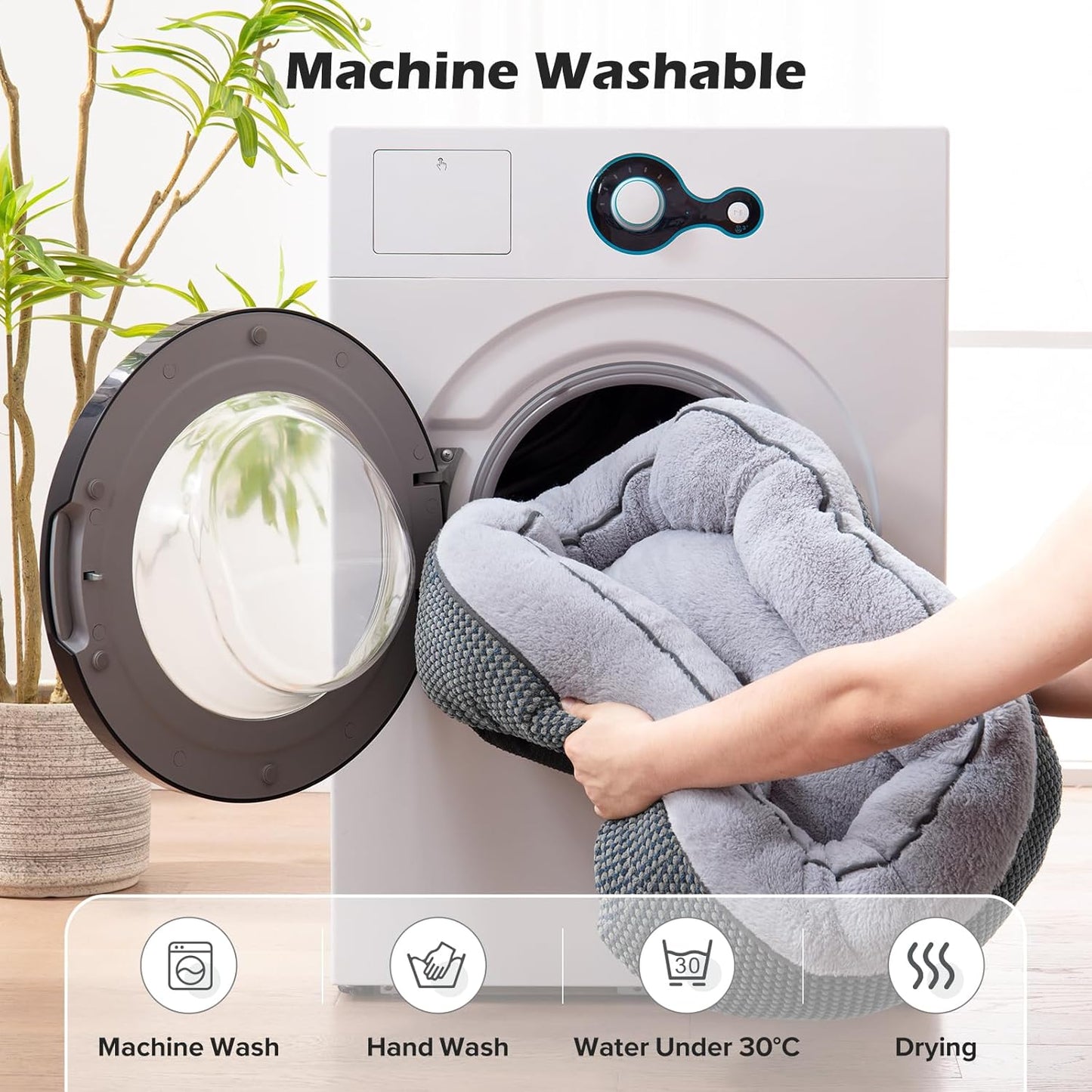 INVENHO Small Dog Bed Orthopedic Warming Soft Calming Sleeping Durable with Anti-Slip Bottom