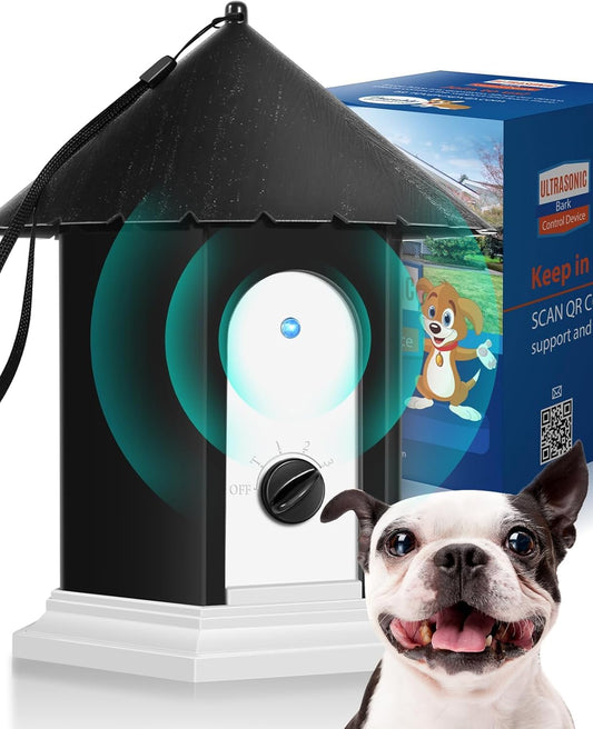 Anti Barking Device, 50FT Dog Barking Control Device, Ultrasonic Dog Bark Deterrent Bark Box Pet Behavior Training 3 Level Barking Dog Silencer Stop Neighbors Dog from Bark Outdoor/Indoor