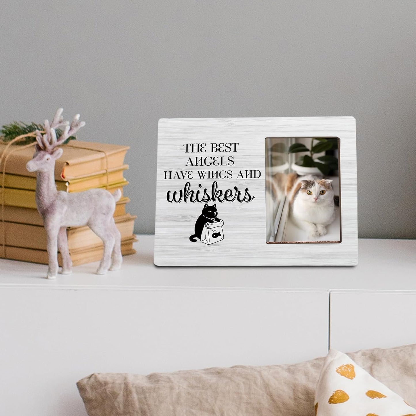 HIWX Cat Memorial Picture Frame, Cat Frames For Pictures Memorial, Cat Pet Remembrance Gifts Picture Photo Frames, Cat Memorial Gifts, Pet Cat Picture Photo Frame 4x6