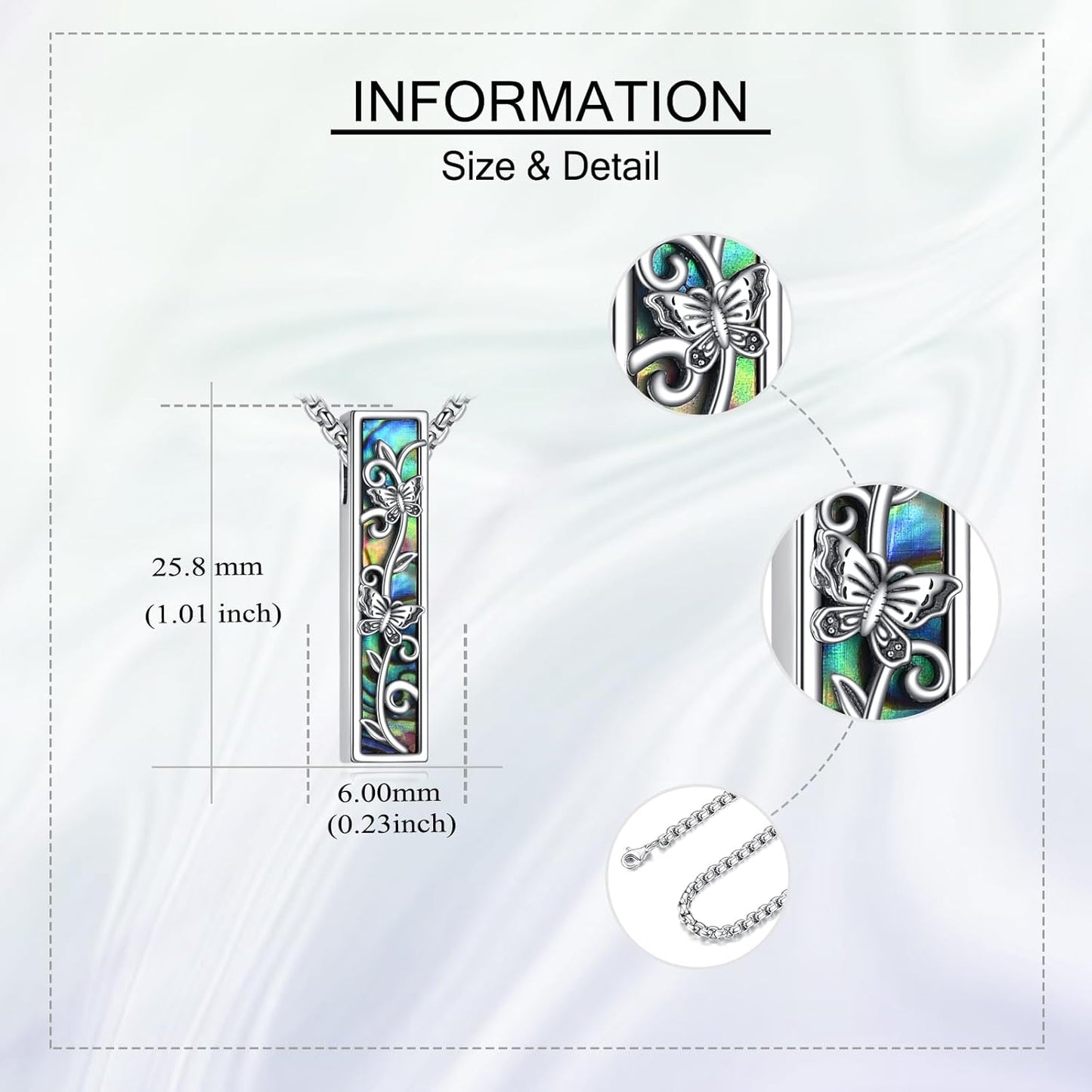 Urn Necklaces for Ashes Sterling Silver 3D Vertical Bar Memorial Pendant for Loved Ones Keepsake Cremation Jewelry Gifts for Women Men