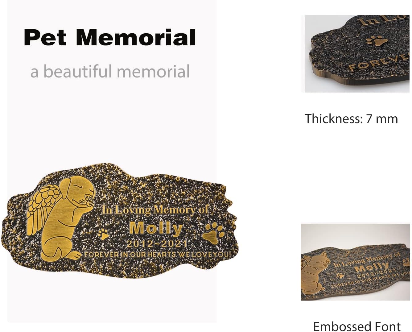 Pet Memorial Stone Cat Dog Pet Memorial Personalized Pet Grave Markers Customized Pet Grave Markers with Pet Name are a Sympathy Gift for The Loss of a Pet (Acrylic)