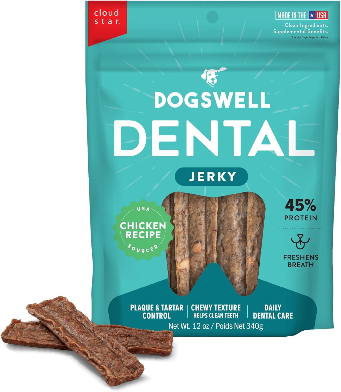 DOGSWELL Dental Chicken Jerky 12 Ounce