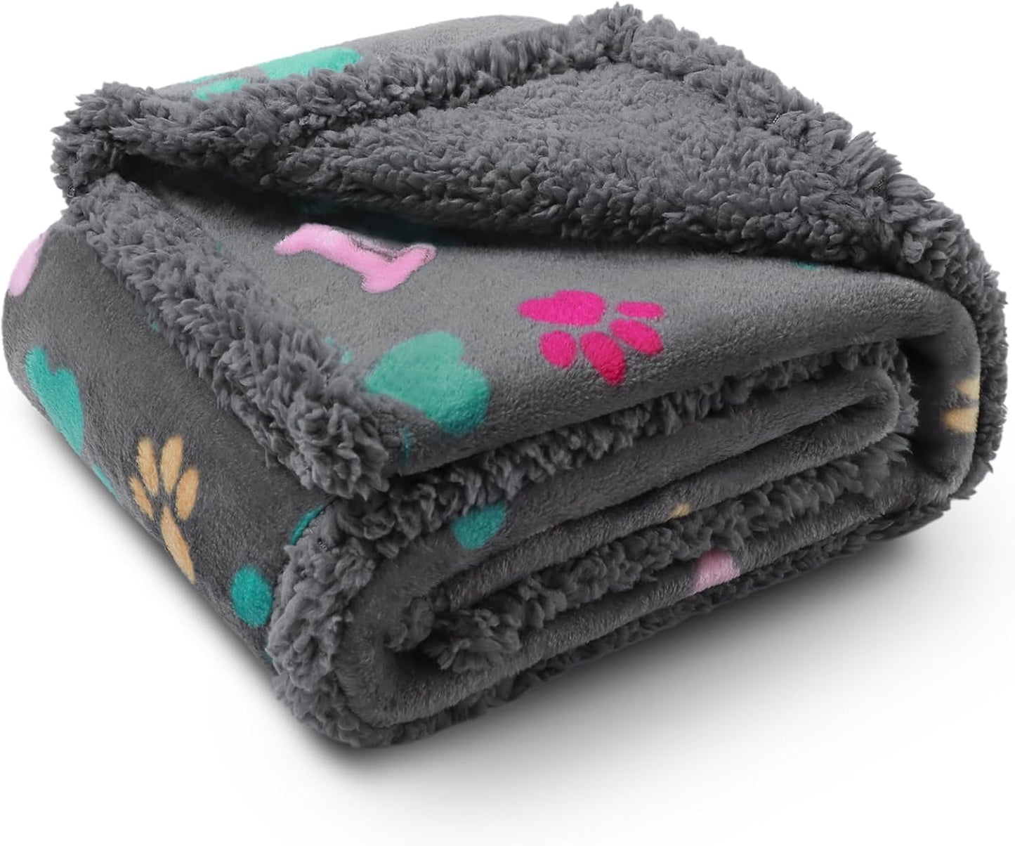 Luciphia Waterproof Pet Blankets for Couch Sofa Bed Cover Cat Liquid Pee Proof Washable Soft Fluffy Large Dog Blanket Reversible Furniture Protection Puppy Grey Bone Thicken Medium（57" x 40"）