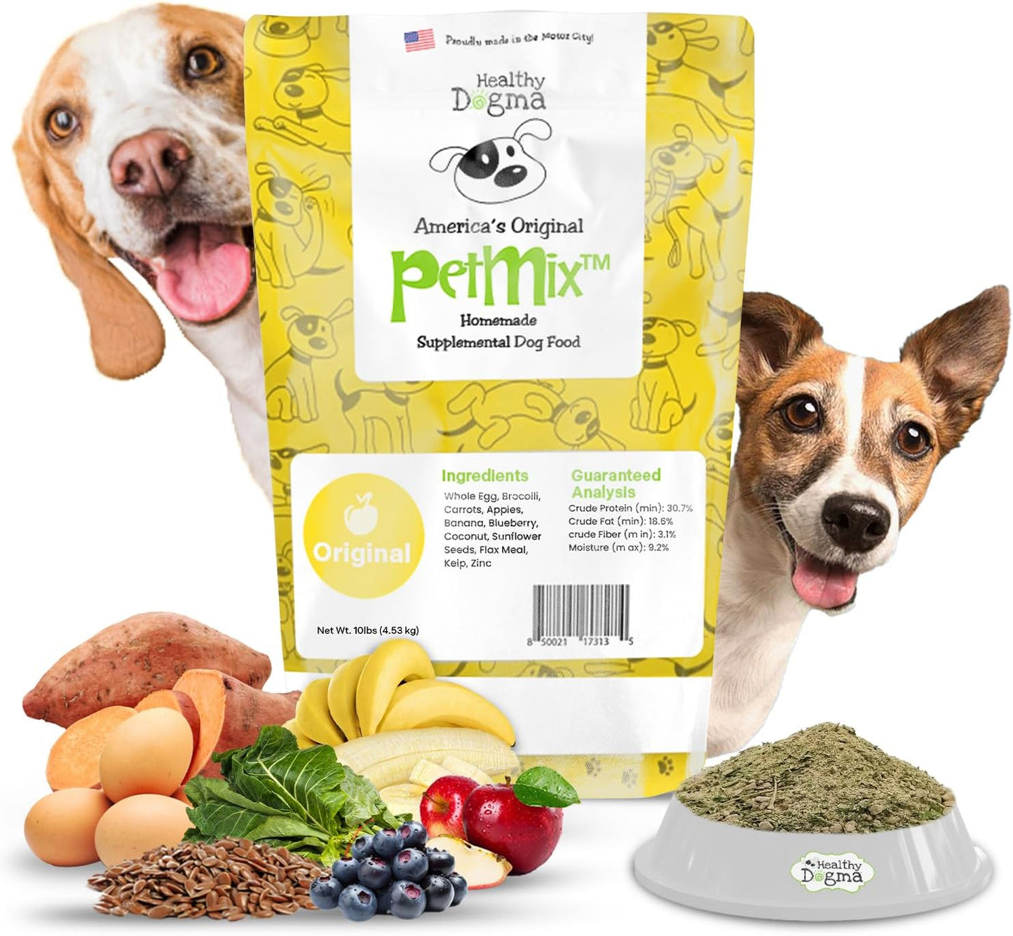 Healthy Dogma - Original PetMix - Grain-Free Human-Grade Food for Small and Large Breeds - for Dogs with Allergies (10 lbs)