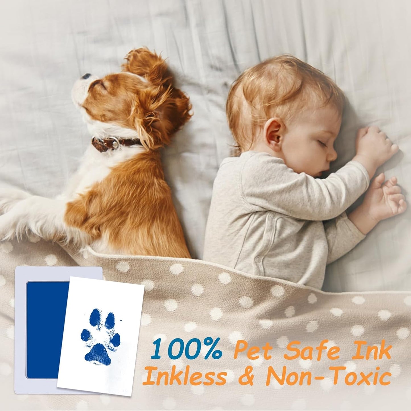 Inkless Paw Print Kit,Dog Paw Print Kit,Dog Nose Print Kit,Clean Touch Ink Pads and Imprint Cards,Pet Paw Print Impression Kit for Dogs Cats Footprint Keepsake