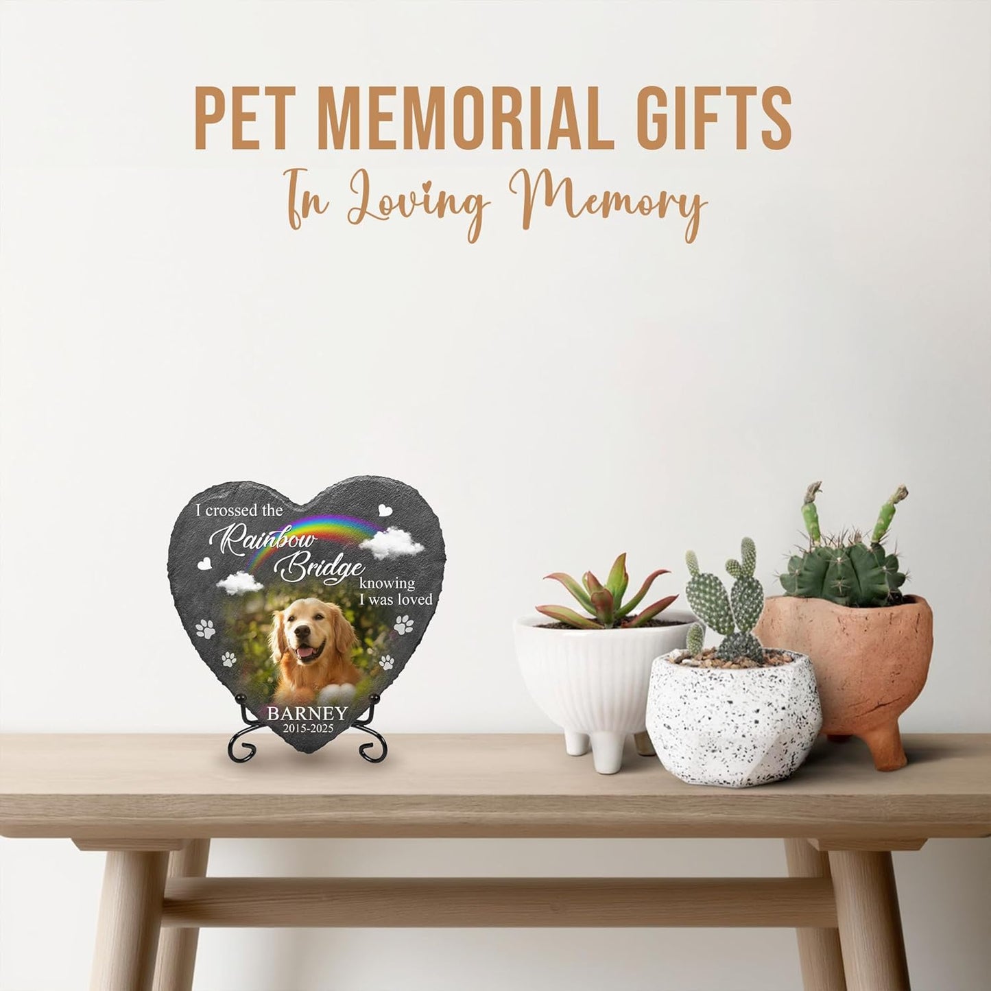 Custom Dog Memorial Stones Personalized Dog Gifts | Pet Memory Thoughtful Gifts for 4-Legged Companion Passed Away | Pet Stones Memorial Dogs with Photo | Best Remembrance Gift for Pets Loss