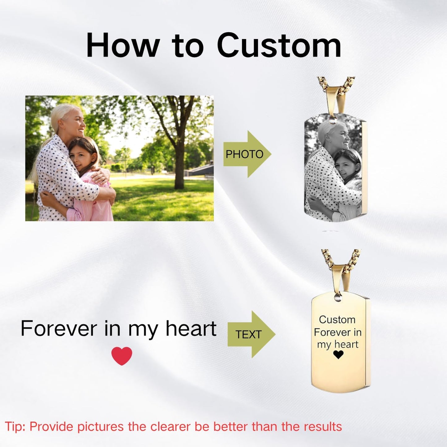 Personalized Ashes Necklace for Men Women Pet Custom Photo Text Urn Necklace Customized Engraving Holder Memorial Cremation Jewelry Keepsake Memorial Gifts