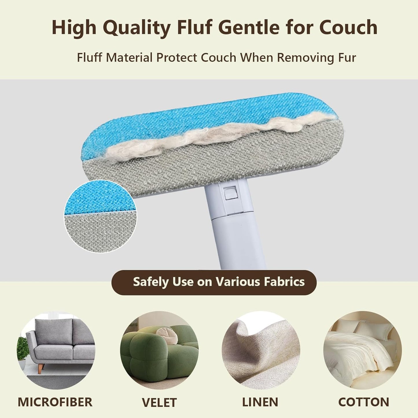 Multifunctional Pet Hair Removal Tool for Sofas,Carpets,Car Seats,Clothes,4 in 1 Reusable Pet Hair Remover Brush Combines Hair Removal Brush, Window Scraper, Crevice Tool