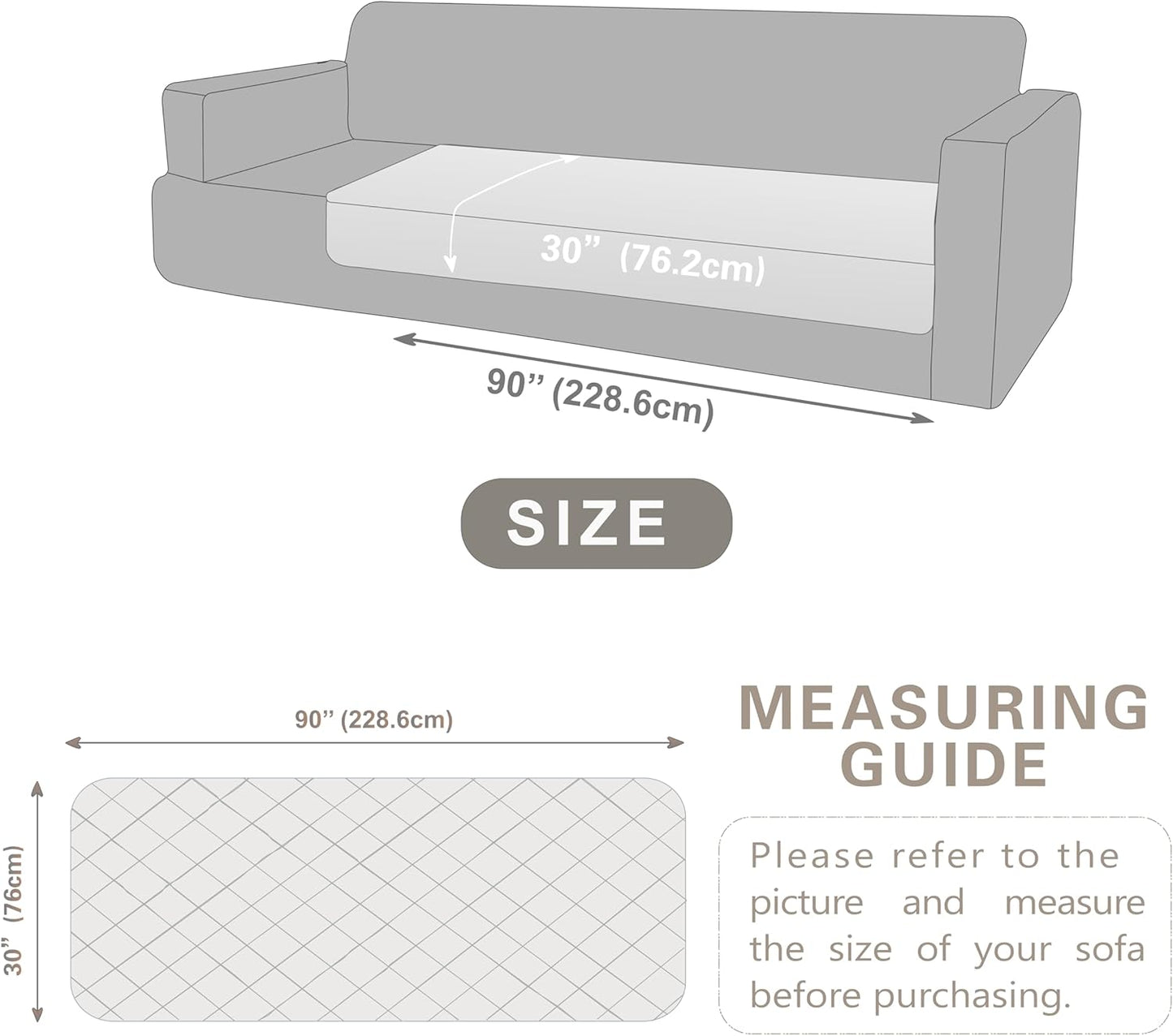 Dogs/Cats Bed Mats, Dog Pad Washable Removable Couch Cover with Anti-Slip Back, Plush Long Fur Mat, Perfect for Small, Medium and Large Dogs.(Magic Gray, 30"x90")