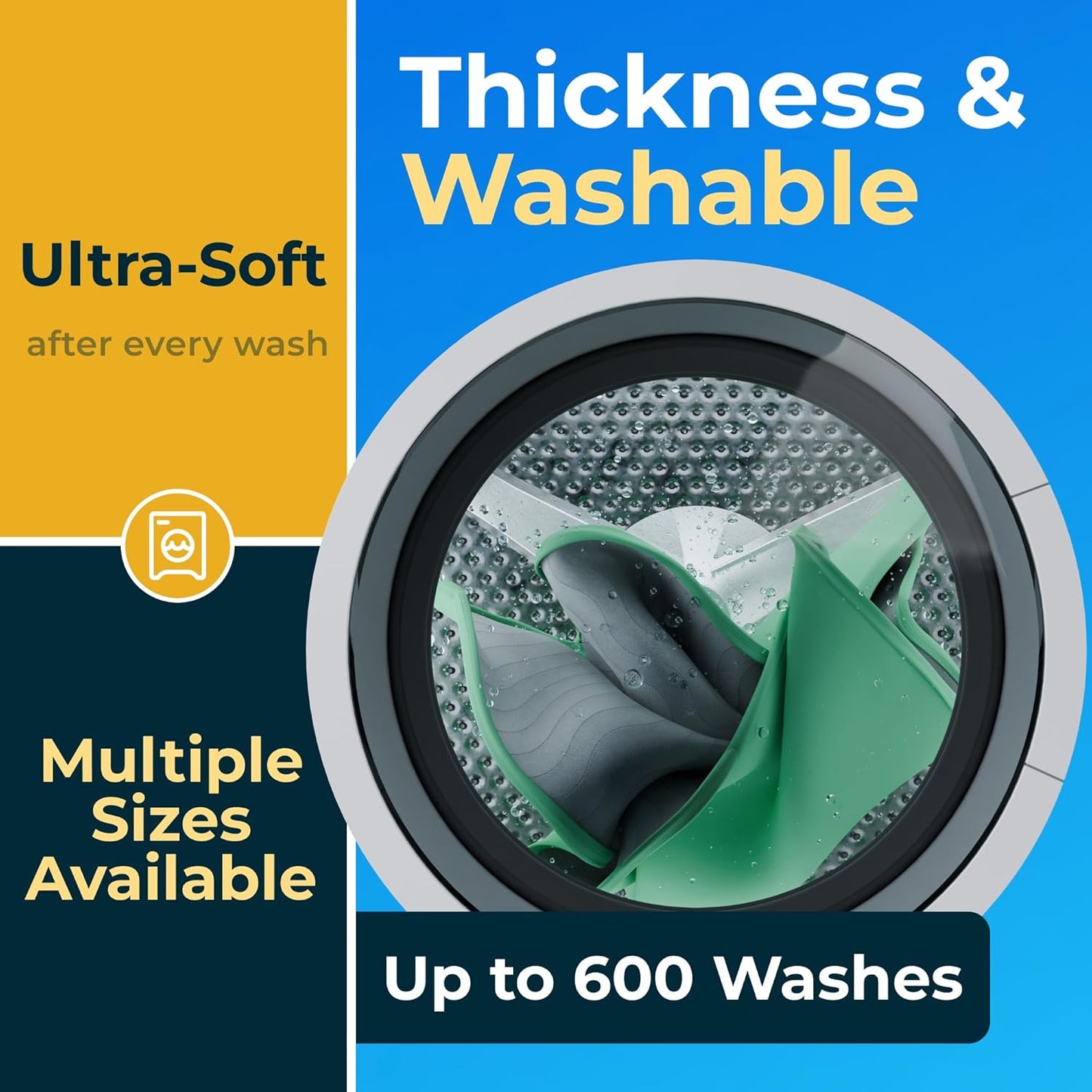 GREEN LIFESTYLE 100% Cotton Washable Absorbent Pads – Waterproof Reusable Underpads for Kids, Seniors, and Adults – Ideal for Bed Protection, Incontinence (Pack of 2 - 18x24)