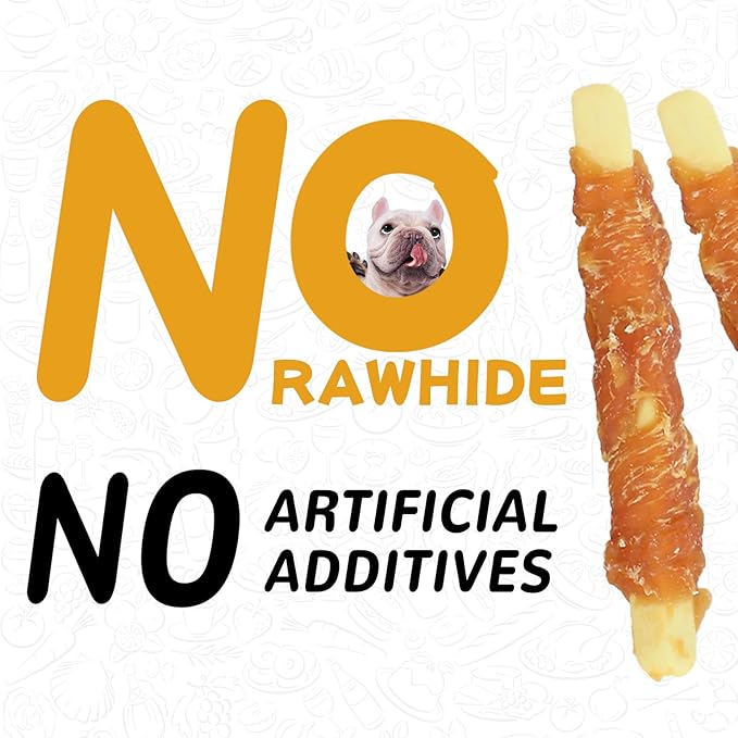 Dog Treats Chicken Wrapped Biscuits Pumpkin Sticks, Rawhide Free Soft Chewy w/Taurine, Dog Training Treats,12.5 oz