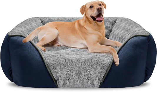 INVENHO XX-Large Dog Bed Rectangle Washable Orthopedic Soft Calming Sleeping Durable Pet Cuddler with Anti-Slip Bottom