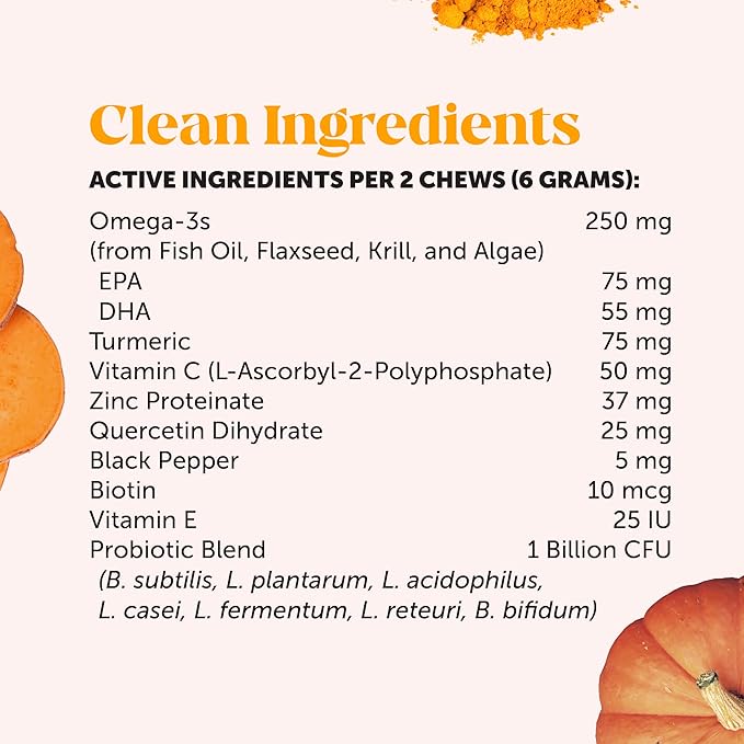 Allergy Skin Health - Allergy Itch Relief, Fish Oil for Dogs, Probiotics for Healthy Skin, Shiny Coats, Helps Reduce Normal Shedding, Soft Chews for Healthy Skin & Coat - 90 Ct (Salmon)