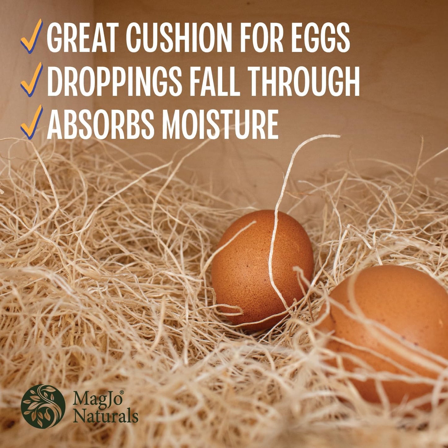 MagJo Premium Aspen 10 Pads Excelsior Nesting Liners (10 Pads), chicken bedding for nesting box, nesting pads box liners, chicken bedding for coop, chick bedding, USA Grown & Sustainably Harvested