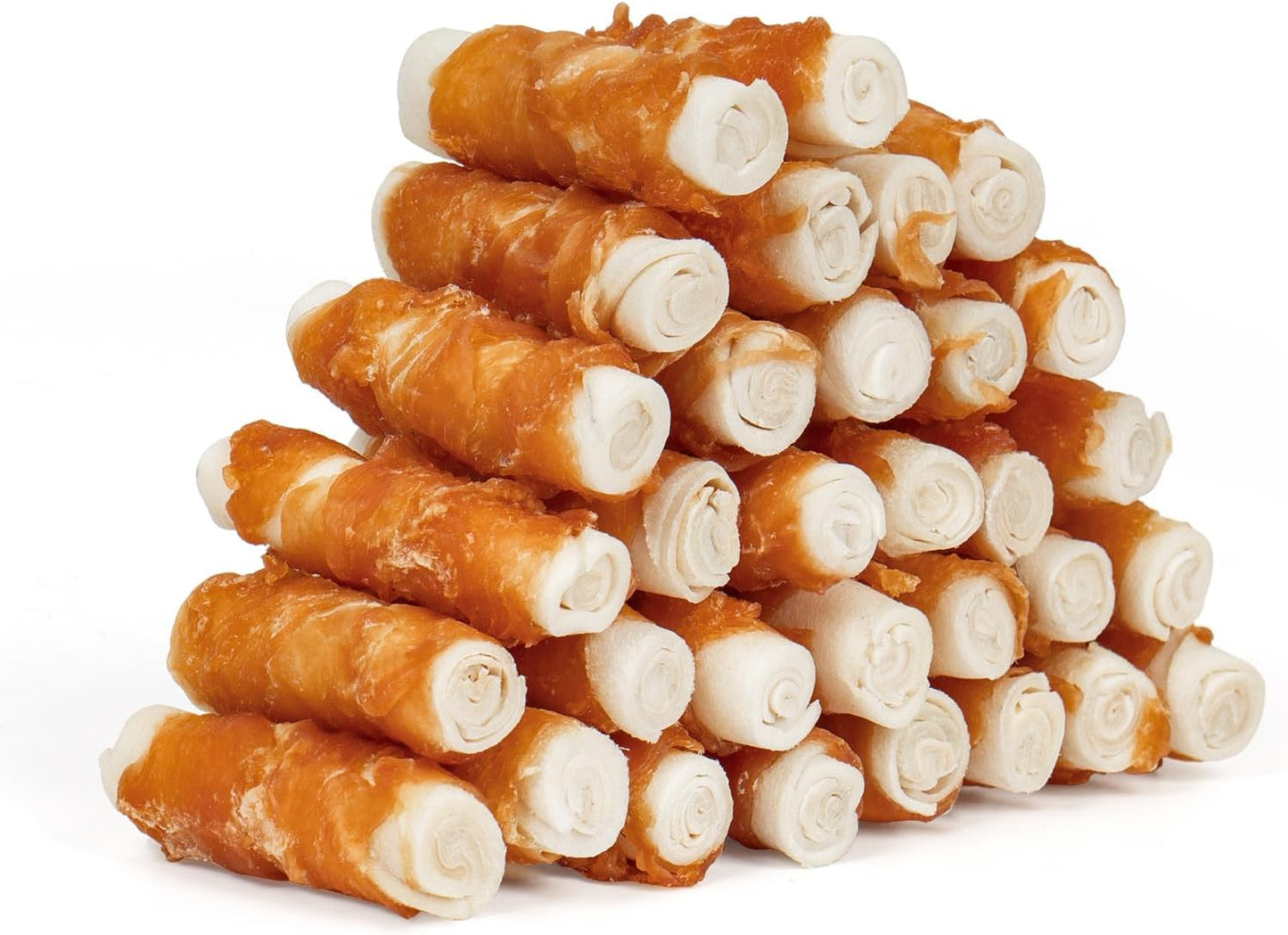 MON2SUN Dog Treats, 2.5 Inch Chicken Wrapped Rawhide Rolls, Teeth Cleaning Chews with High Protein for Small Dogs, 21.2 oz (32 Count - Pack of 1)
