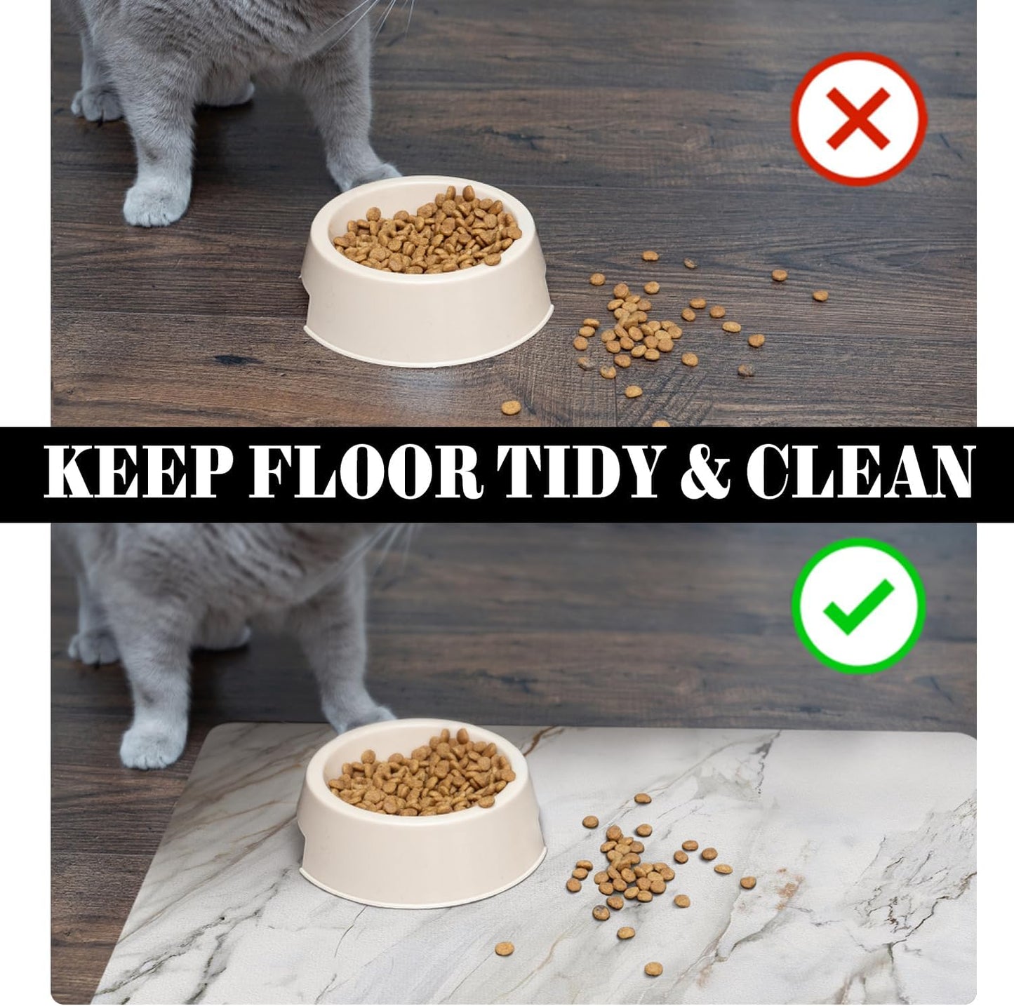 Dog Food Mats for Floors Absorbent, Pet Cat Food Mat - Quick Dry Dog Bowl Mats for Food and Water, Eco-Friendly Boho Pet Supplies