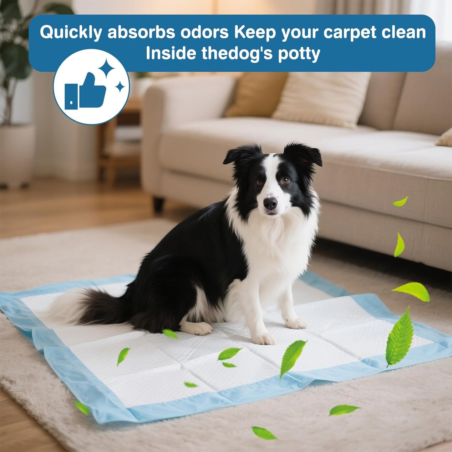 Dog Pee Pads Extra Large-40 Count- 31.5 x 35.4 Inch - Puppy Pads, Super Absorbent, Leak-Proof Potty Training Pads for Doggy, XXL Unscented Training Pads, Quick Dry Pet Pads, Blue