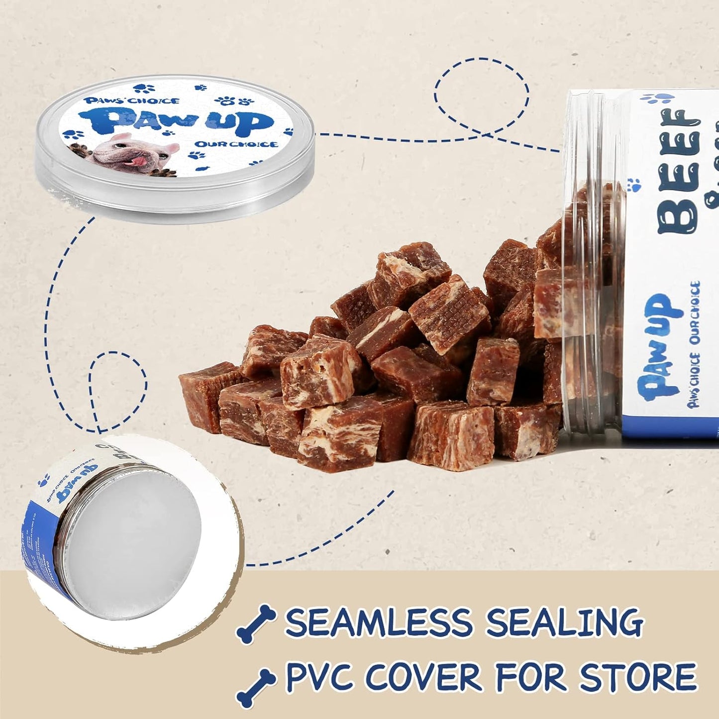 Dog Treats Training Rewards, Beef Cod Cubes, 1% Taurine Added, 12.5 oz, Rawhide Free, Grain Free, Low Fat Dog Training Rewards and Snacks, No Additives