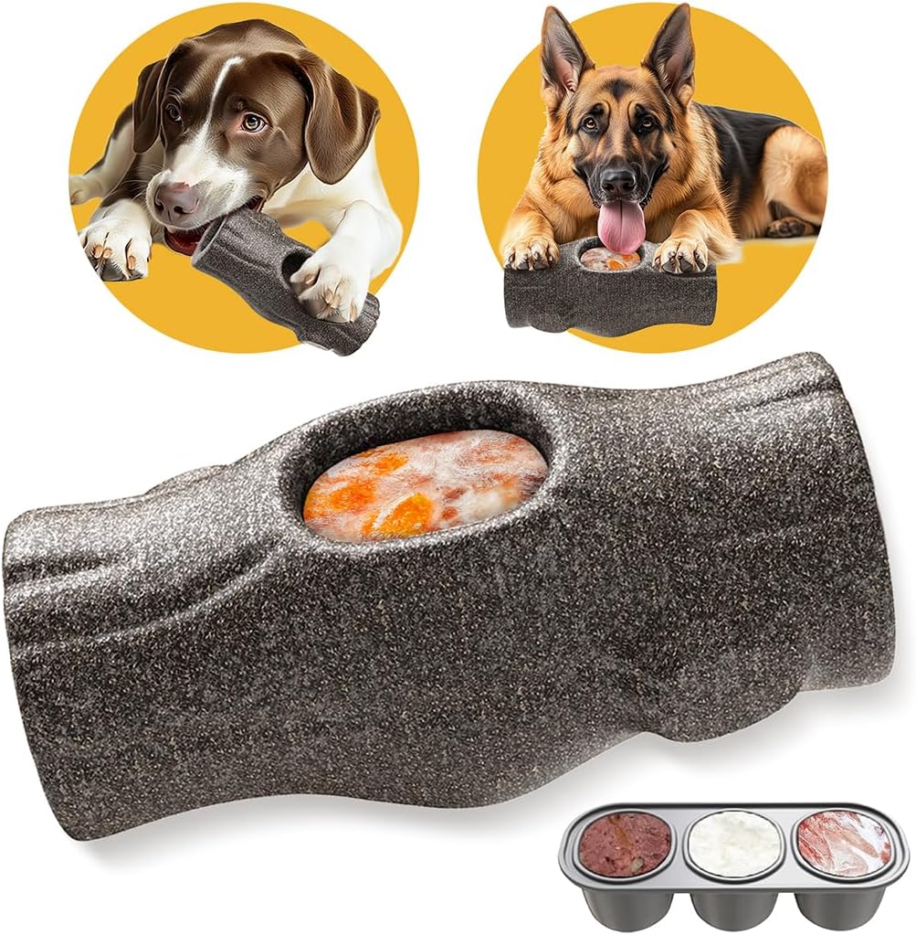 Dog Frozen Treat Toys to Keep Them Busy - Interactive Dog Puzzle Toys with Frozen Mold, Indestructible Aggressive Chew Toys for Large Dogs, Food Grade-Easy to Clean-Reduce Anxiety-Safe Chewing