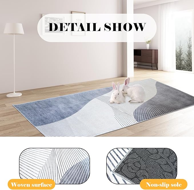 kathson 78.7×39.4in Extra Large Rabbit Cage Liner,Washable Bunny Floor Mat Reusable Non Slip Pet Playpen Mat for Hamster Chinchilla Cat Dog Guinea Pig