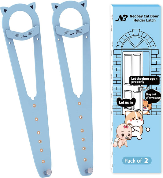 Cat Door Latch, 7 Sizes Adjustable Cat Door Holder Latch to Keep Dog Out of Litter Box, Economical Alternative of Pet Gates and Interior Cat Door, Plastic